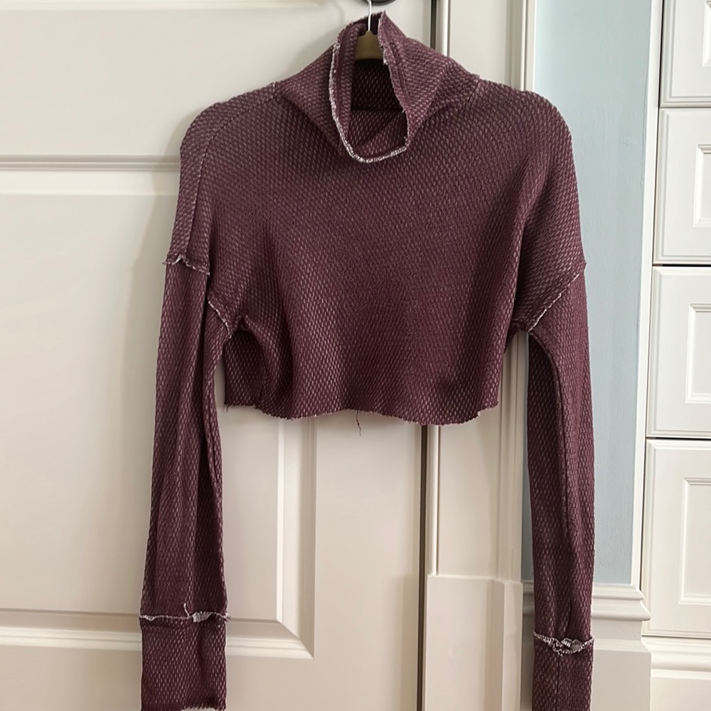 Purple turtleneck cropped sweater - urban outfitters